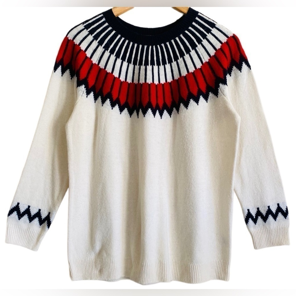 TALBOTS Wool Blend Supersoft Preppy Fairisle Pullover Sweater Size 1XP